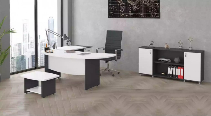 Moderne Büromöbel Set Büromöbelgarnitur Arbeitsplatzgestaltung 3tlg