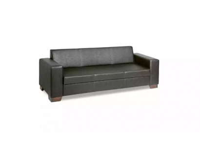 Schwarzer Büro Dreisitzer Arbeitszimmer Sofa Luxus Couch Polstermöbel