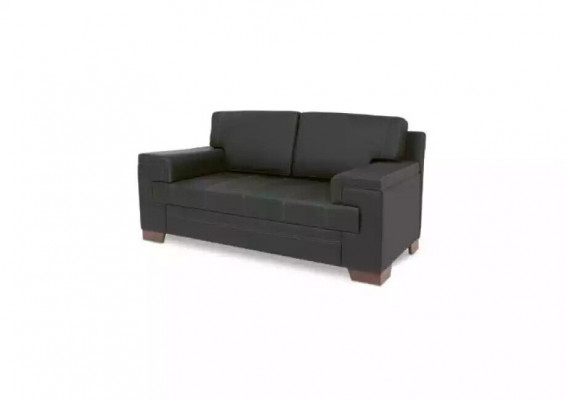 Sofa Zweisitzer Schwarz Textilmöbel Büro Sitzer Polstersofas Office