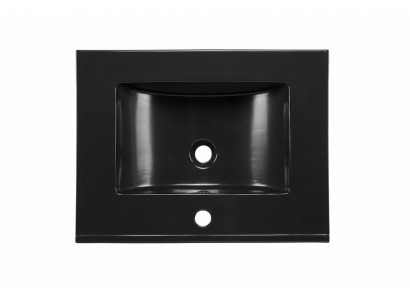 Keramik Waschbecken Waschtisch Einbau Schwarze Platte Design Becken