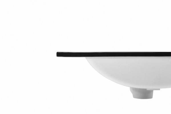 Keramik Waschbecken Waschtisch Einbau Schwarze Platte Design Becken