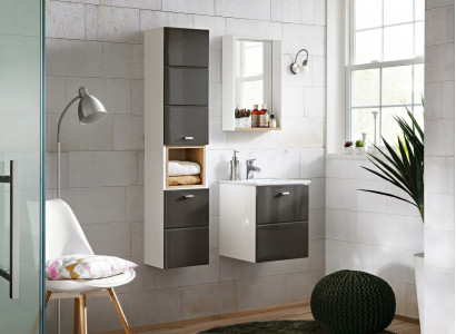 3-tlg. Waschplatz Badmöbel Badezimmer Set Waschtisch Waschbecken