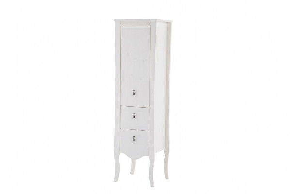 Badmöbel Badezimmer Schrank Holz Hochschrank weiß Badschrank