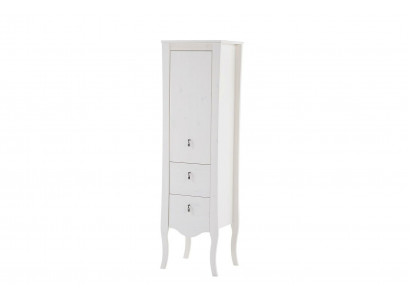 Badmöbel Badezimmer Schrank Holz Hochschrank weiß Badschrank