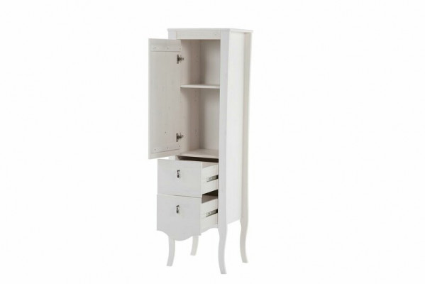 Badmöbel Badezimmer Schrank Holz Hochschrank weiß Badschrank