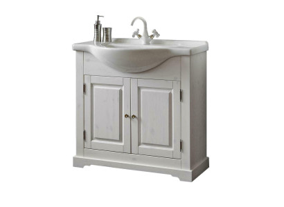 Landhaus Waschtisch Luxus Qualität Waschbecken Becken mit Unterschrank 85x35x81