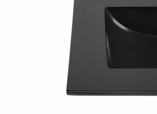 Keramik Waschtisch Waschbecken Einbau Schwarz Becken Waschbecken