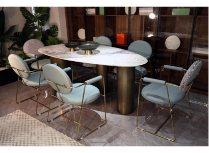 Ovaler Tisch Esszimmer Tische Esstische 180x85 Esstische Marmor Optik