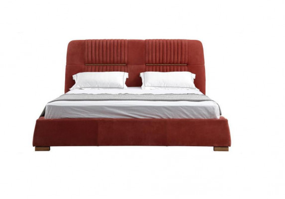 Design Rotes Doppelbett Bettgestelle Betten Holzbetten Textil Schlafzimmer Bett