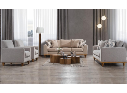 Wohnzimmer Set 4tlg 2x Sofa Dreisitzer Design 2x Sessel Modern Neu Möbel