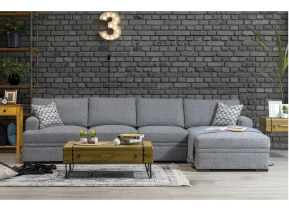 Sofa L-Form Stil Modern Grau Ecksofa Wohnzimmer Möbel Design Einrichtung