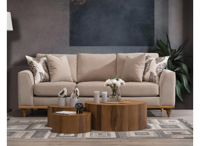 Sofa Dreisitzer Wohnzimmer Design Modern Möbel Luxus Beige Sofas