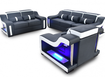 Sofagarnitur 3+2+1 Sitzer Set Design Sofa Polster Couchen Beleuchtet Couch