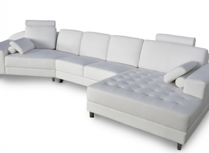 Luxus Ecksofa L-Form weiß Polster Möbel Sitz Wohnzimmer Ecke Sofa neu