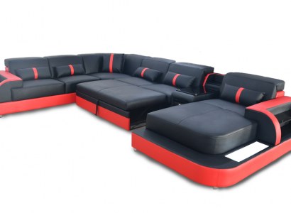 Multifunktion Sofa Couch Wohnlandschaft Couchen Polster Sofas LED Bettfunktion