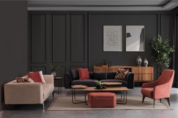 Moderne Sitzgruppe Luxus Sofas Dreisitzer Sessel 3+3+1 Set Wohnzimmer