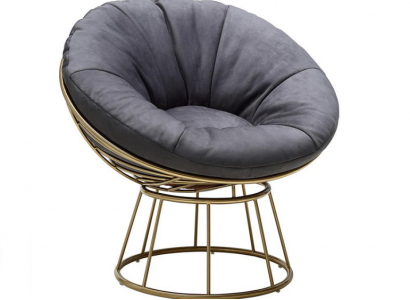 Sessel Sitzer Design Wohnzimmer Polster Holz Polster Moderne Luxus Grau