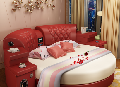 Rundes Bett Rund Betten Multifunktion Hotel Polster Led Regal Neu