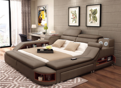 Luxus Bett 180x200 Multifunktion Schlafzimmer Liege Regale Neu