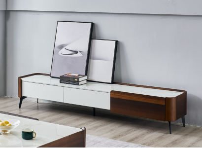 TV Ständer RTV Lowboard Weiß Tisch Holz Modern Wohnzimmer Sideboard