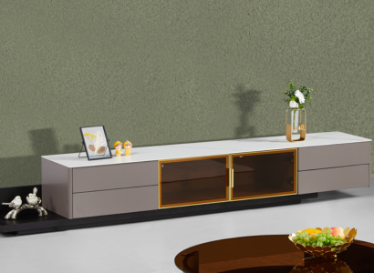 Moderne Wohnzimmermöbel Lowboard RTV Schrank Regal Holzmöbel Grau Neu