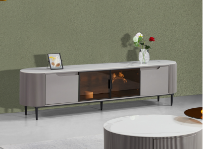 rtv Lowboard tv ständer Sideboard Holz Grau Luxus Wohnzimmer Design