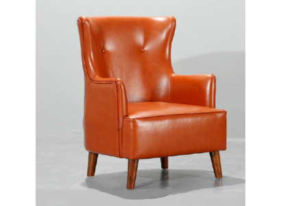 Orange Sessel Einsitzer Wohnzimmer Luxus Kunstleder Polstermöbel Neu
