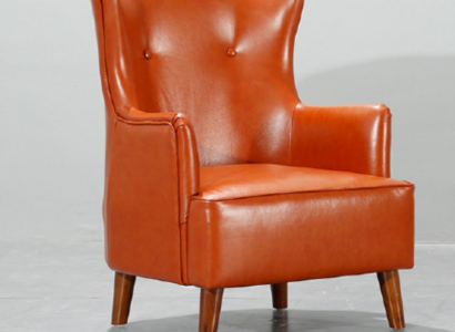 Orange Sessel Einsitzer Wohnzimmer Luxus Kunstleder Polstermöbel Neu
