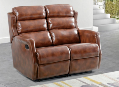 Sofa 2 Sitzer Braun Sofas Stil Luxus Wohnzimmer Modernes Design Kunstleder