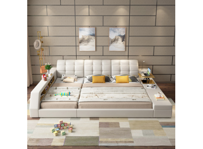 Design Bett Hotel Doppel Ablage Regal 180x200 Multifunktions Bett Luxus