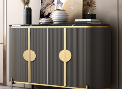 Luxus Sideboard Kommode Wohnzimmer Designer Grau Möbel Modern Neu