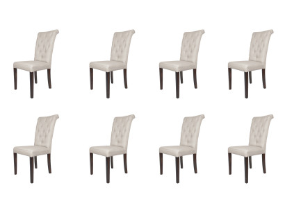 8x Stühle Stuhl Set Sessel Lehn Design Polster Leder Textil Ess Wohn Zimmer