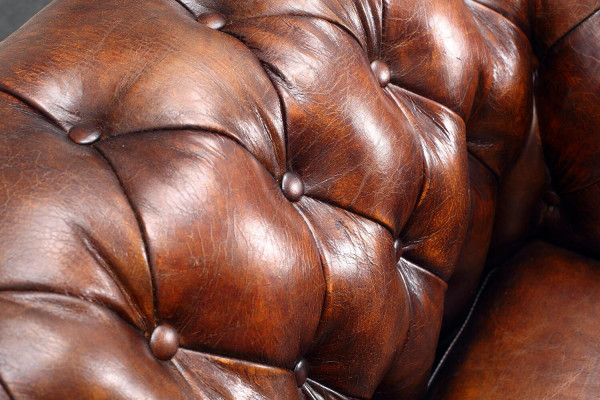 Chesterfield Sofa Couch Polster 1 Sitzer Sessel Sofas Design Polster Leder Neu