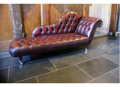 Lounge Club Chesterfield Sofa Liege 2 Sitzer Polster Liegen Chaiselongues Leder