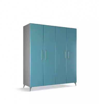 Kleiderschrank Schlafzimmer Holz Schrank Modern Kleiderschränke blau