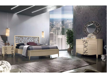 Schlafzimmer Set Komplett Bett 2x Nachttisch Kommode 5tlg neu beige