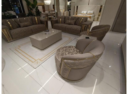 3+1 Sitzer Luxus Sofagarnitur Komplett Set Couch Sofa Modern Garnitur Wohnzimmer