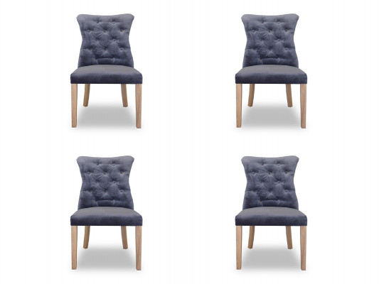 4x Stühle Stuhl Polster Design Chesterfield Garnitur Sessel Komplett Set