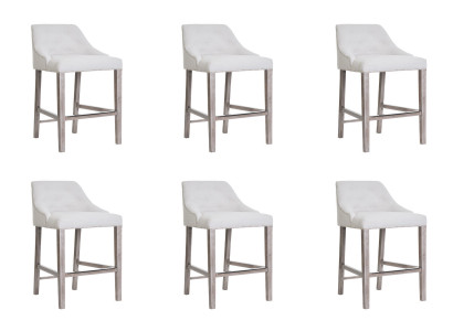 6x Bar Hocker Barhocker Tresen Stuhl Set Stühle Polste Chesterfield Design Stil