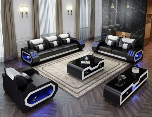 Sofagarnitur Set 3+2+1 Sitzer Couchtisch Sideboard Garnitur Design Moderne 5tlg.