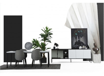 Gruppe Esszimmer Esstisch Stühle Tisch Holz Set 5tlg Grau Design Set