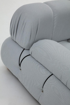 Wohnzimmer Ecksofa Sofa Stoff Sofas Eck Grau Modern Polyester Design