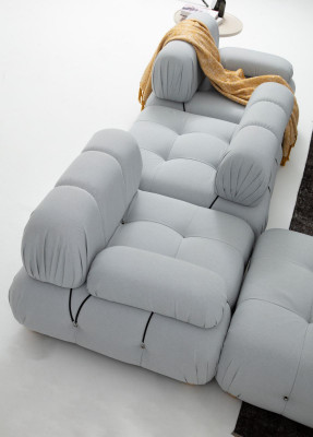 Wohnzimmer Ecksofa Sofa Stoff Sofas Eck Grau Modern Polyester Design