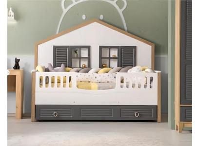 Bettrahmen Perfekte Kinderbett Kinderzimmer Bettgestelle Grau Holz