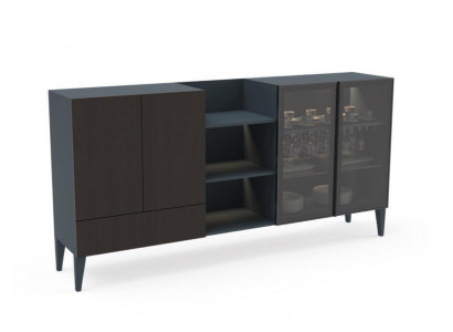 Modernes Sideboard Holzmöbel Anrichte Kommode braun Schwarz Neu