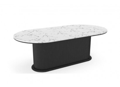 Esstisch Holz Esszimmertisch modern schwarz ovaler Tisch Möbel Modern Neu 