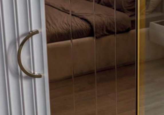 Moderner Hellgrauer Kleiderschrank Schlafzimmer Edle Glasschränke Schrank