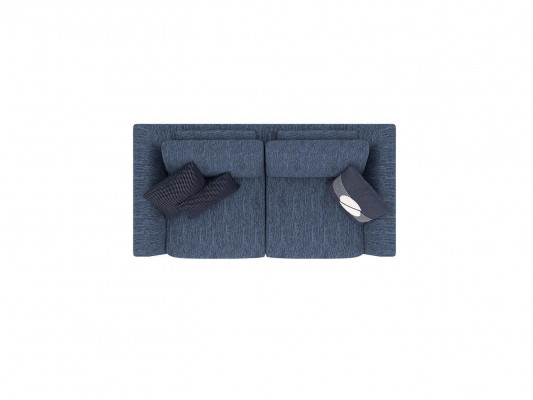 Wohnzimmer Blau Zweisitzer Sofa Couch Modern Design Stoffsofa Textil