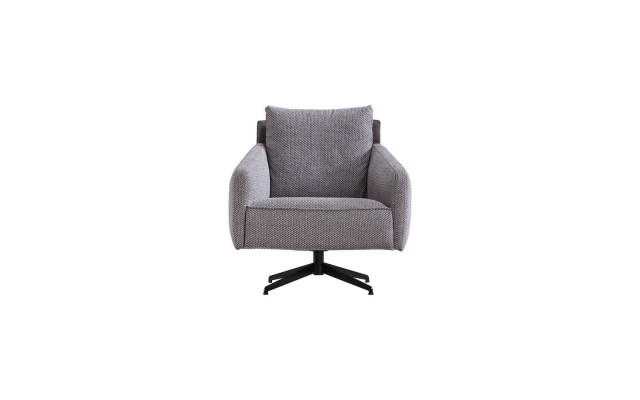 Wohnzimmer Grauer Einsitzer Luxus Lounge 1-Sitzer Designer Textilsessel