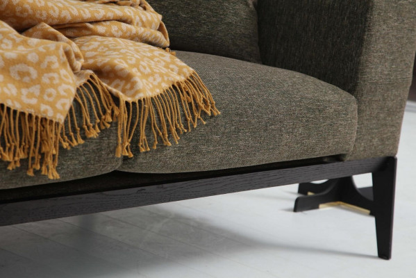 Dreisitzer Sofa 3 Sitzer Sofas Grau Stoff Wohnzimmer Luxus Modern Neu